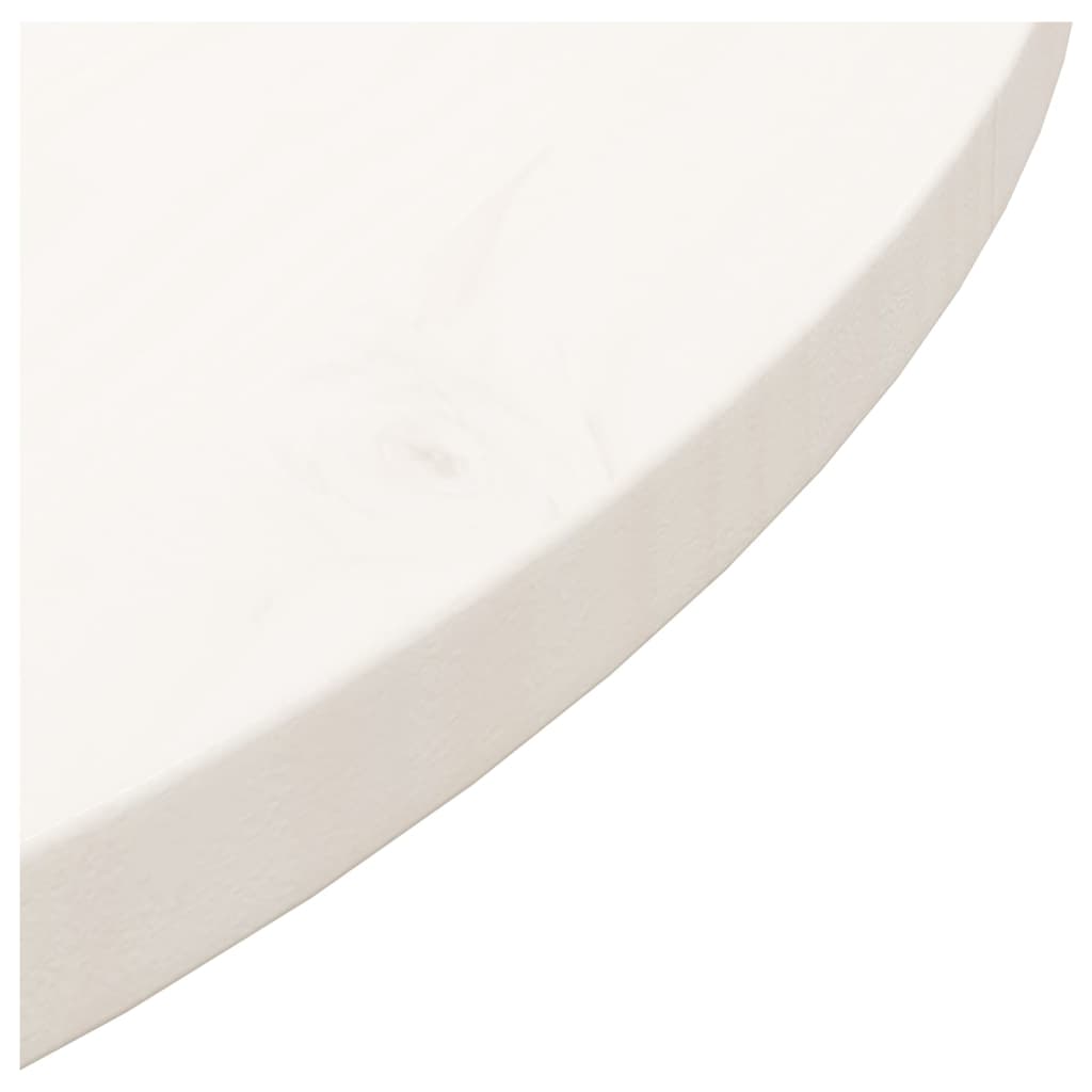 vidaXL Tischplatte Weiß Ø70x2,5 cm Massivholz Kiefer