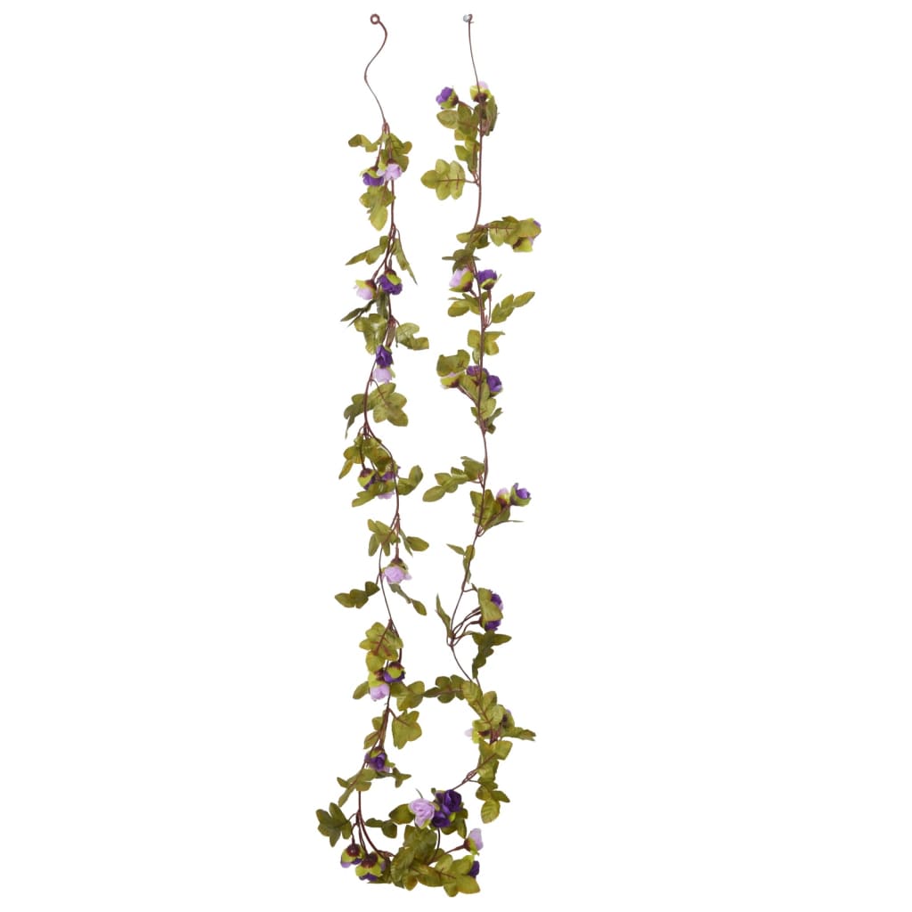 vidaXL Künstliche Blumengirlanden 6 Stk. Helllila 215 cm