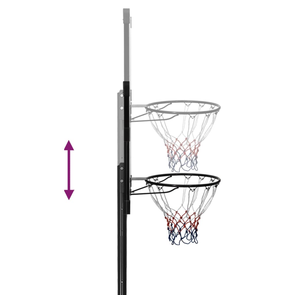 vidaXL Basketballständer Transparent 256-361 cm Polycarbonat