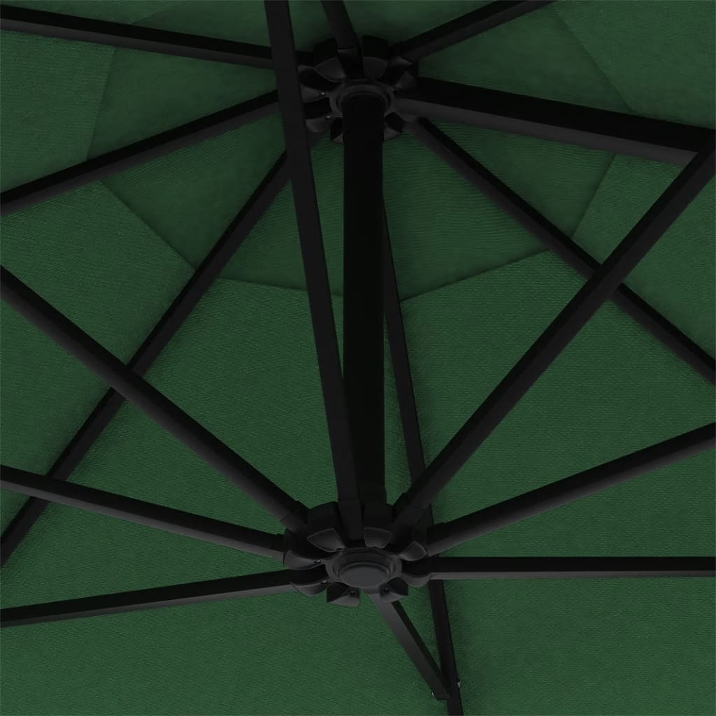 vidaXL Sonnenschirm Wandmontage mit Metallmast 300 cm Grün
