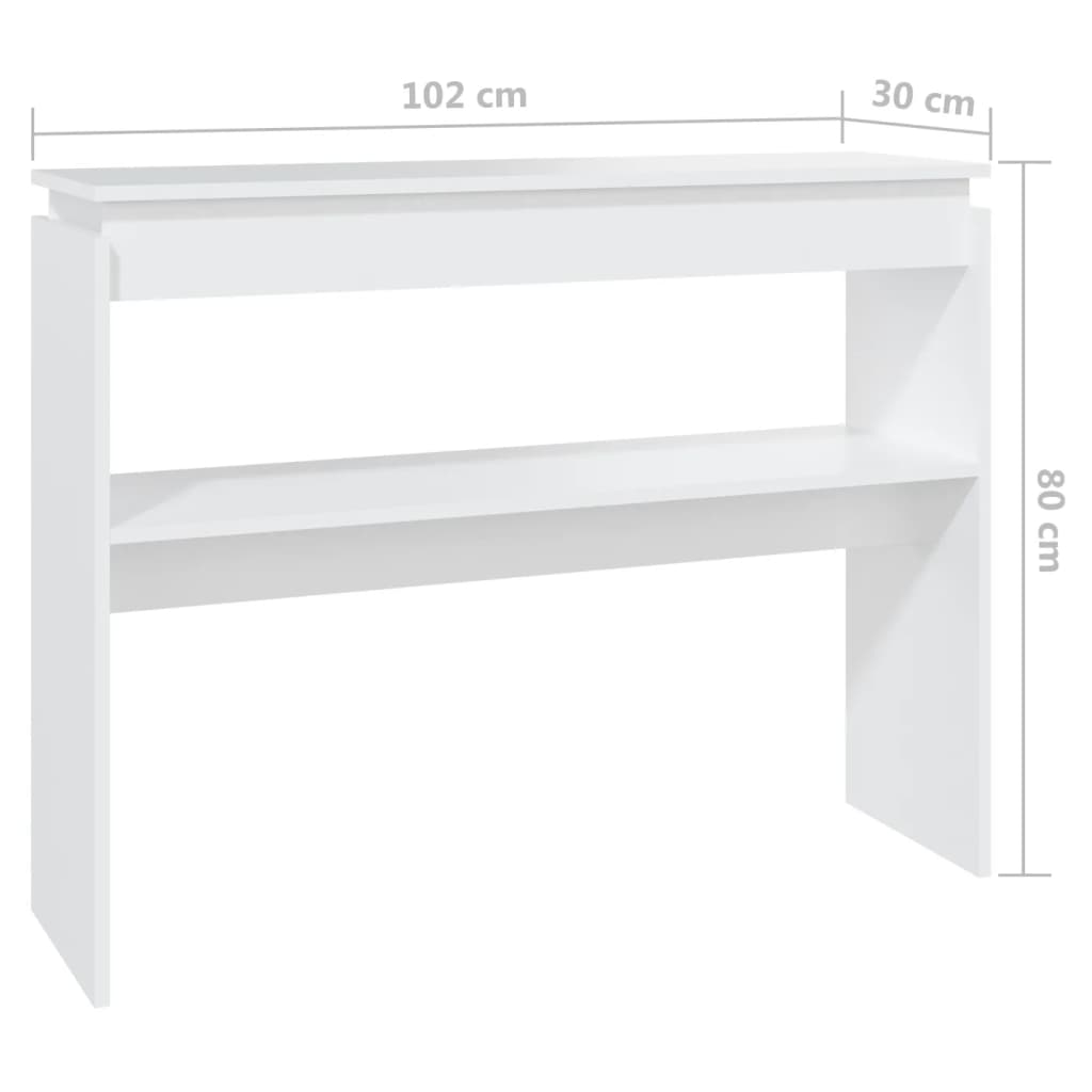 vidaXL Konsolentisch Weiß 102x30x80 cm Holzwerkstoff