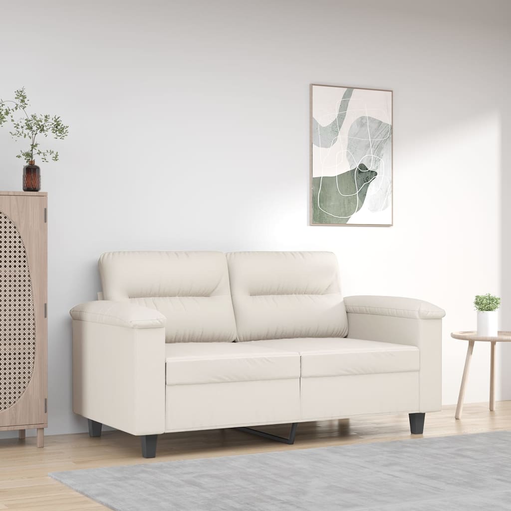 vidaXL 2-Sitzer-Sofa Creme 120 cm Kunstleder