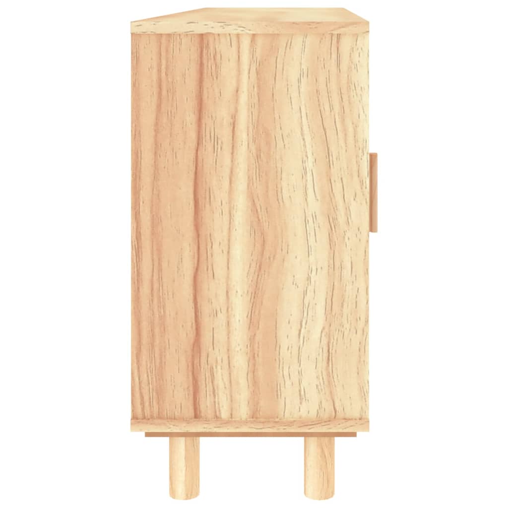 vidaXL Sideboard Braun 105x30x60 cm Massivholz Kiefer und Natur-Rattan