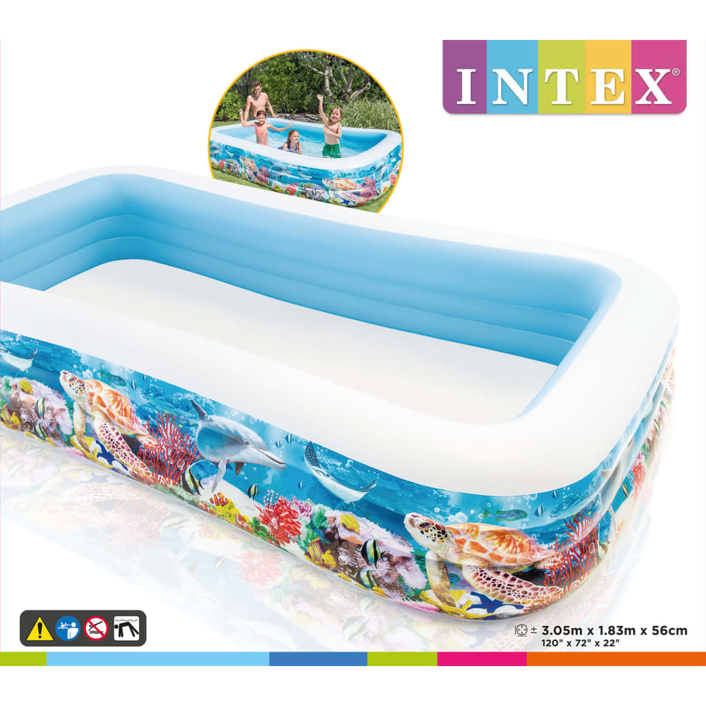 Intex Swim Center Familienpool 305x183x56 cm Meeresleben-Design