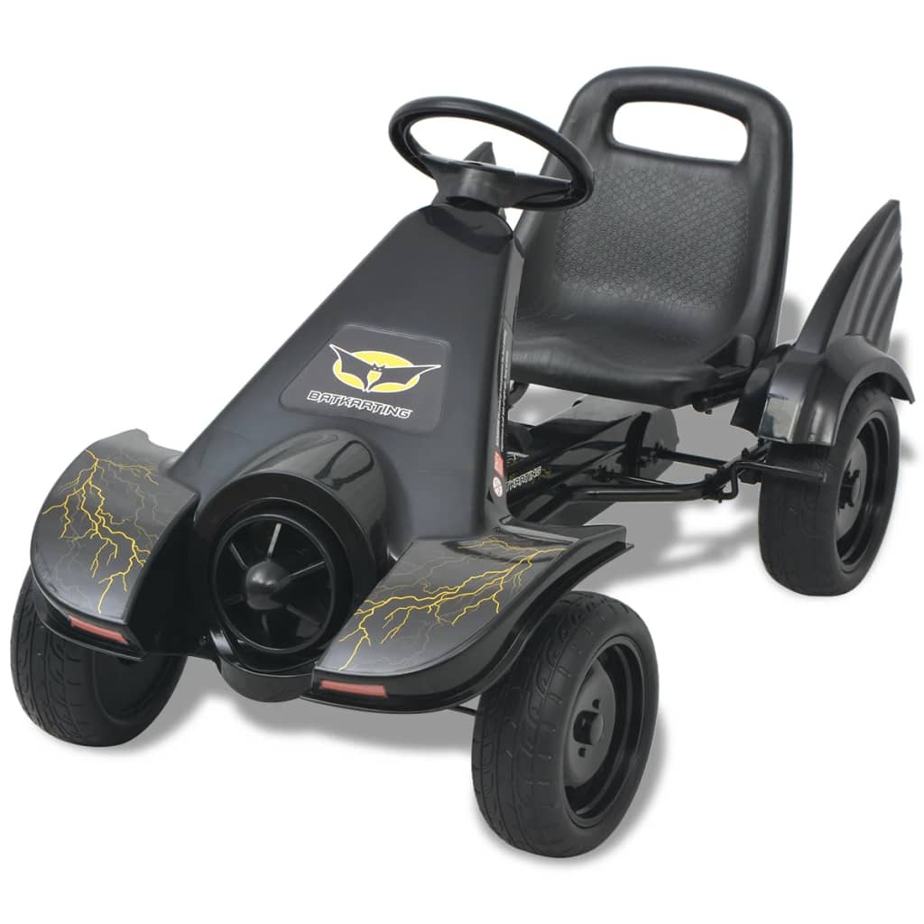 Pedal Go-Kart mit vidaXL Schwarz verstellbarem Sitz