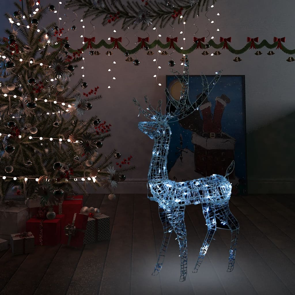 vidaXL LED-Rentier Acryl Weihnachtsdeko 140 LEDs 120 cm Kaltweiß