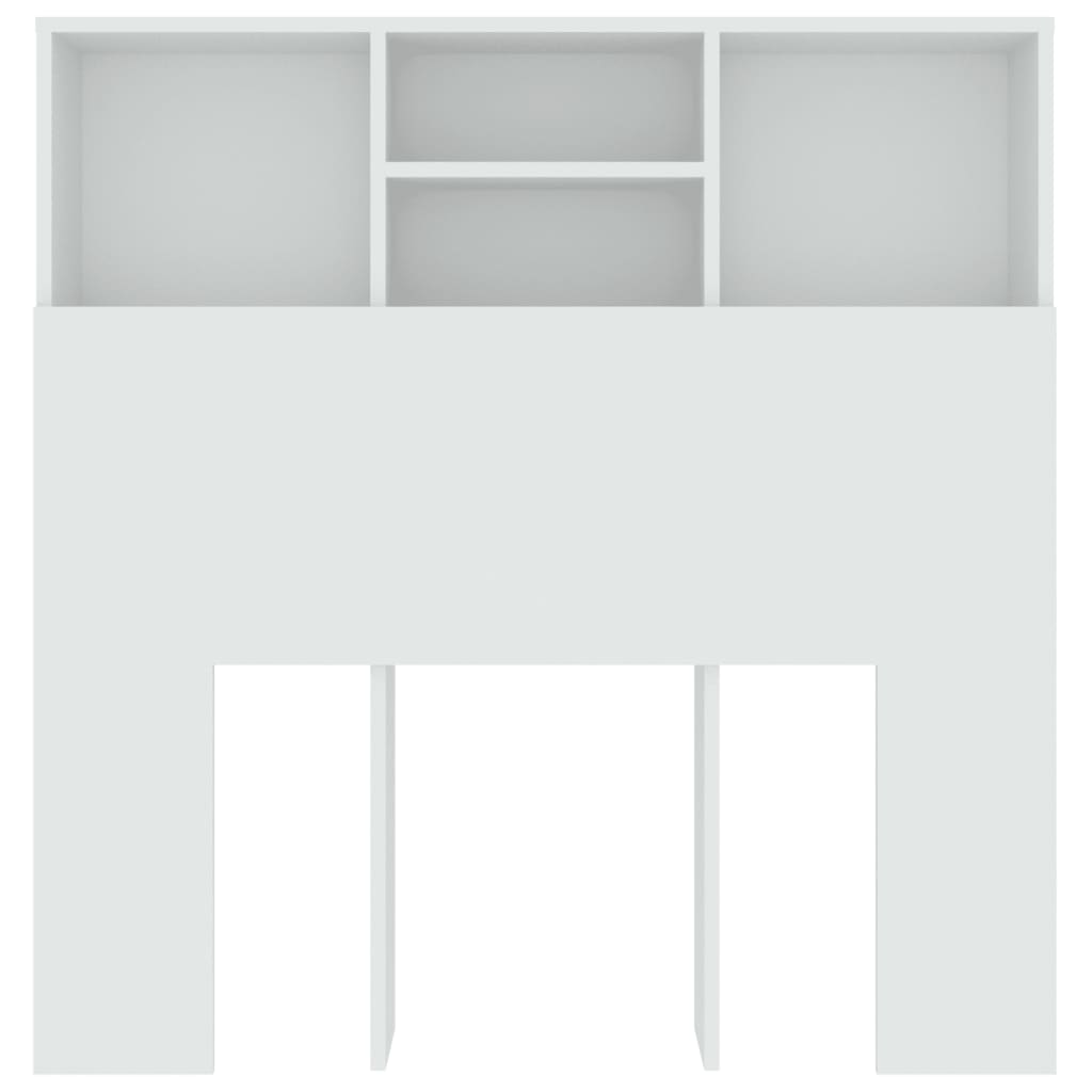 vidaXL Bett-Kopfteil mit Ablagen Weiß 100x19x103,5 cm