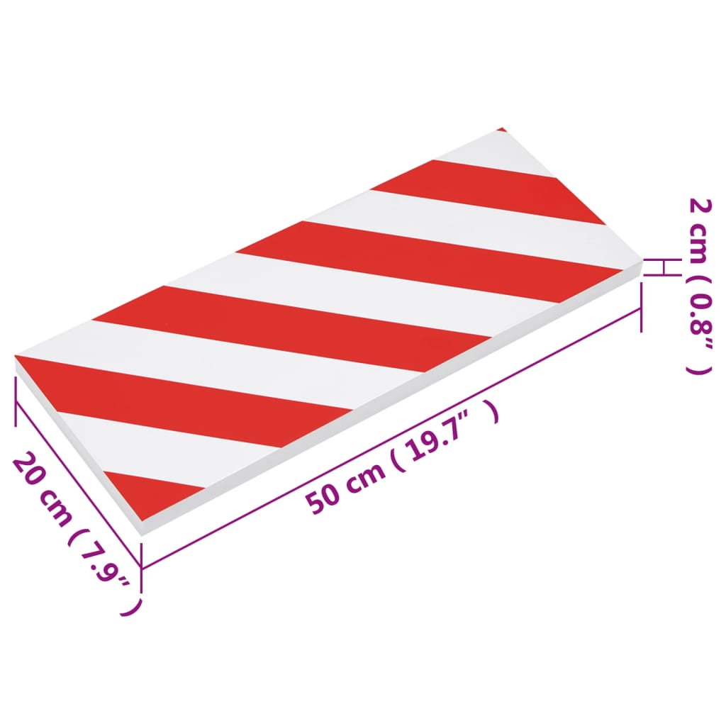 vidaXL Wandschutz 6 Stk. Rot & Weiß 50x20x2 cm EVA Schaum