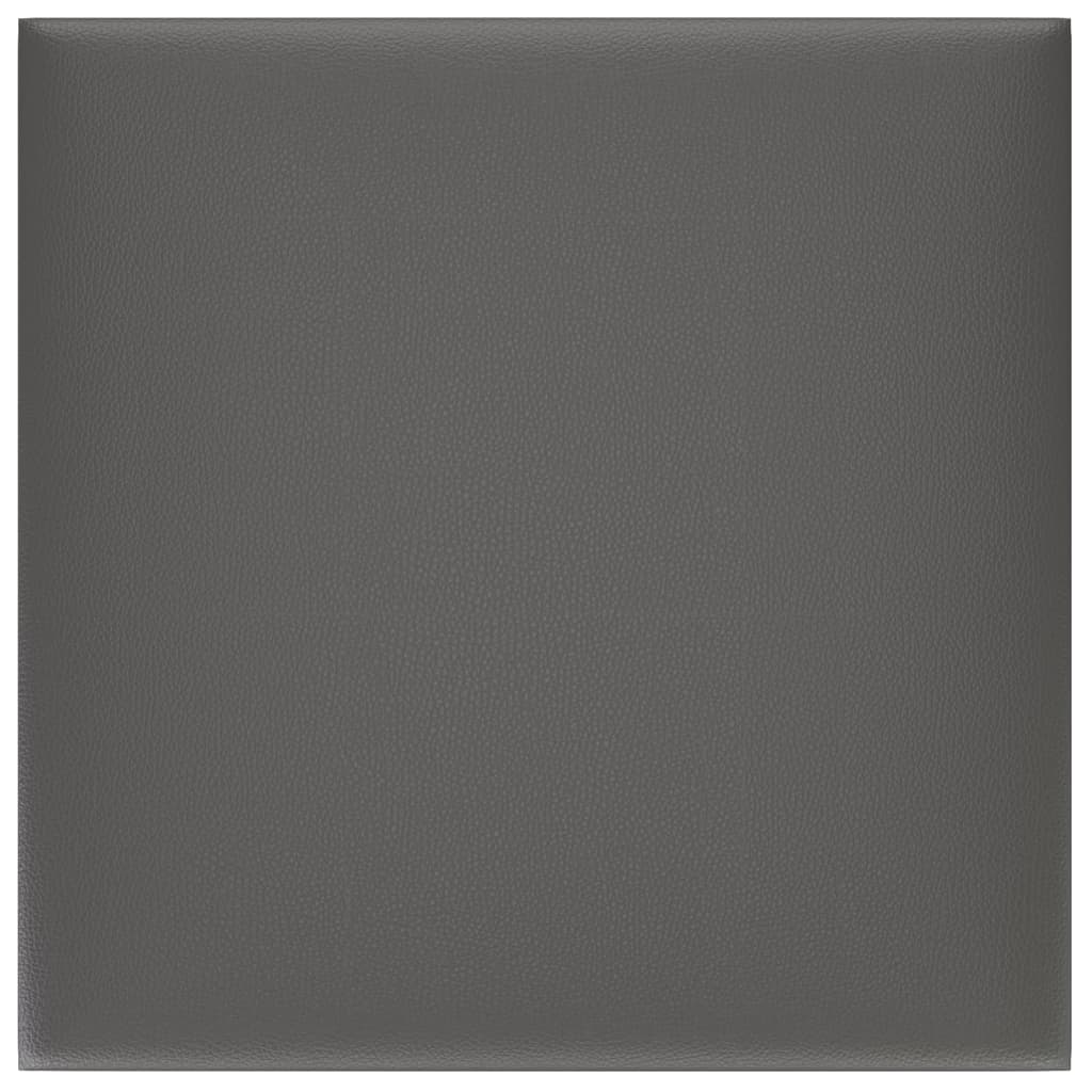 vidaXL Wandpaneele 12 Stk. Grau 30x30 cm Kunstleder 1,08 m²