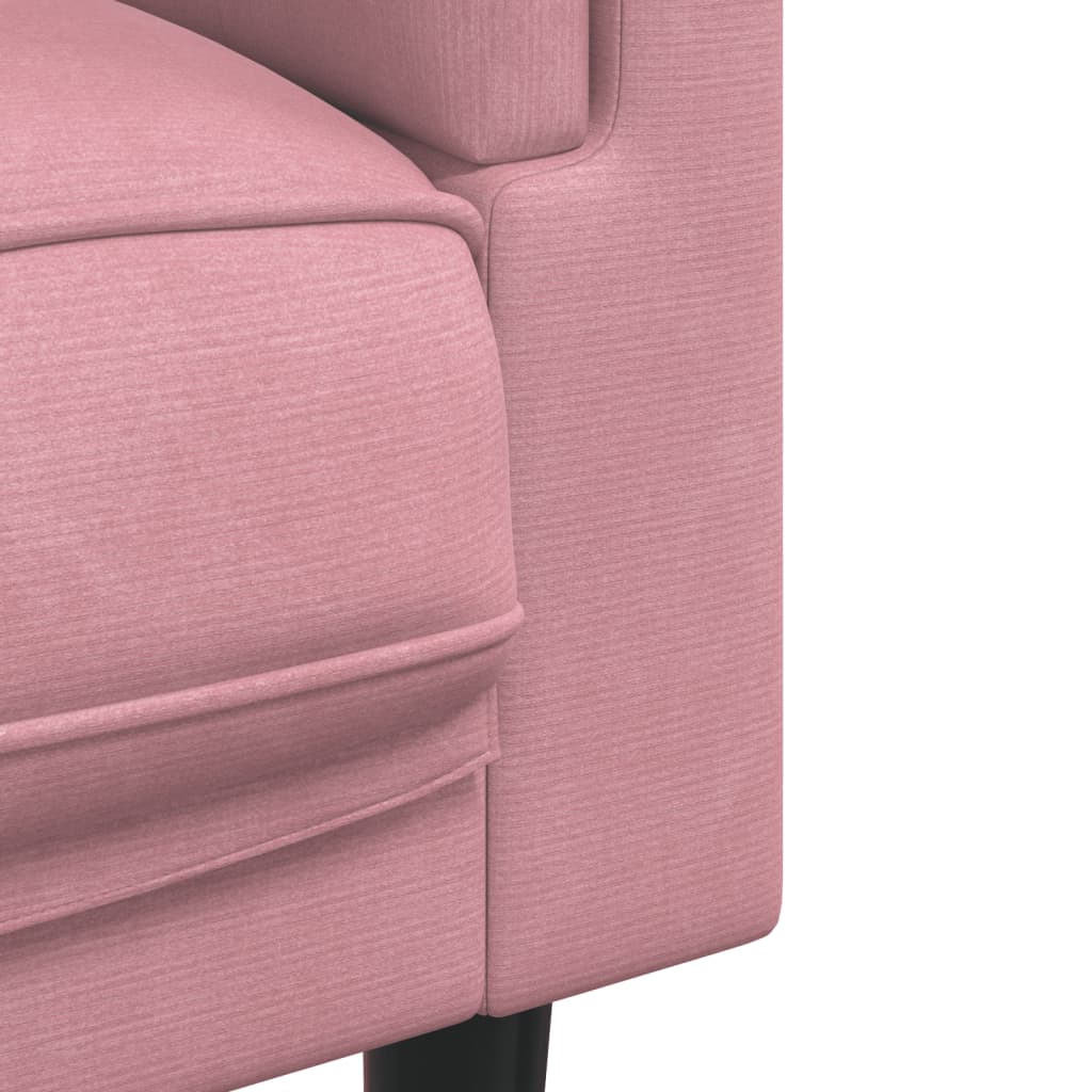 vidaXL Sofa mit Kissen 3-Sitzer Rosa Samt