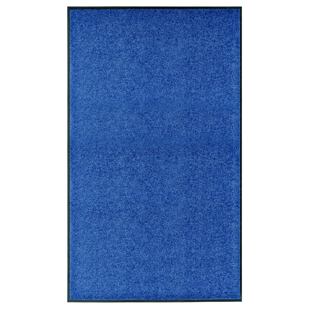 vidaXL Fußmatte Waschbar Blau 90x150 cm