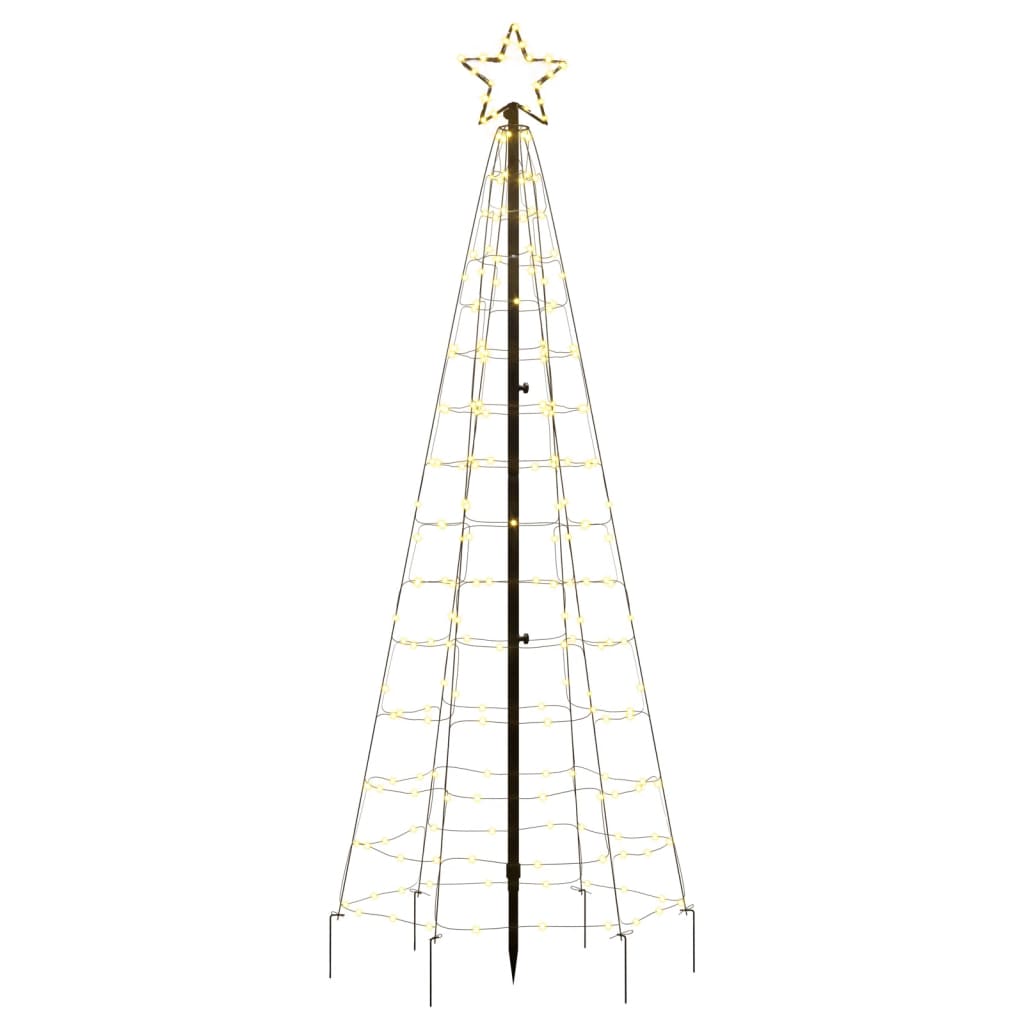 vidaXL LED-Weihnachtsbaum mit Erdspießen 220 LEDs Warmweiß 180 cm