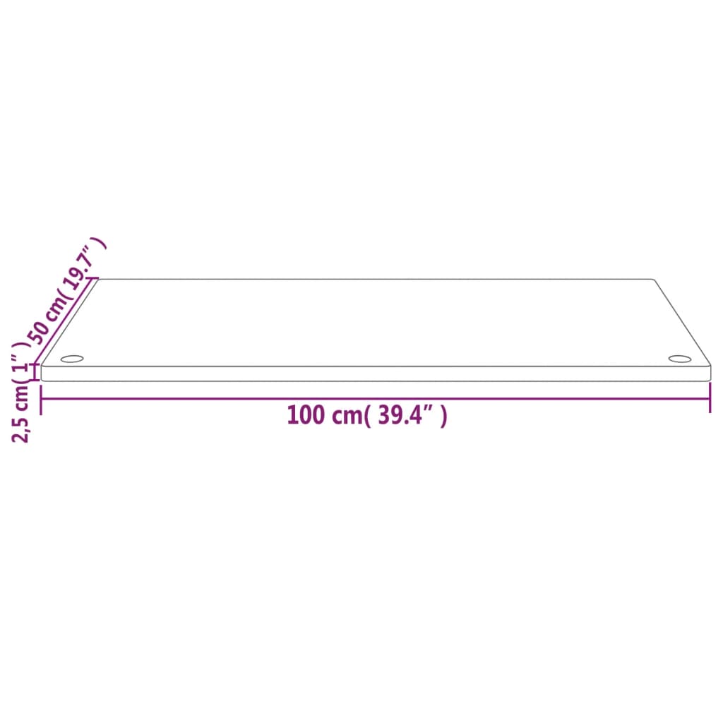 vidaXL Schreibtischplatte Weiß 100x50x2,5 cm Massivholz Kiefer