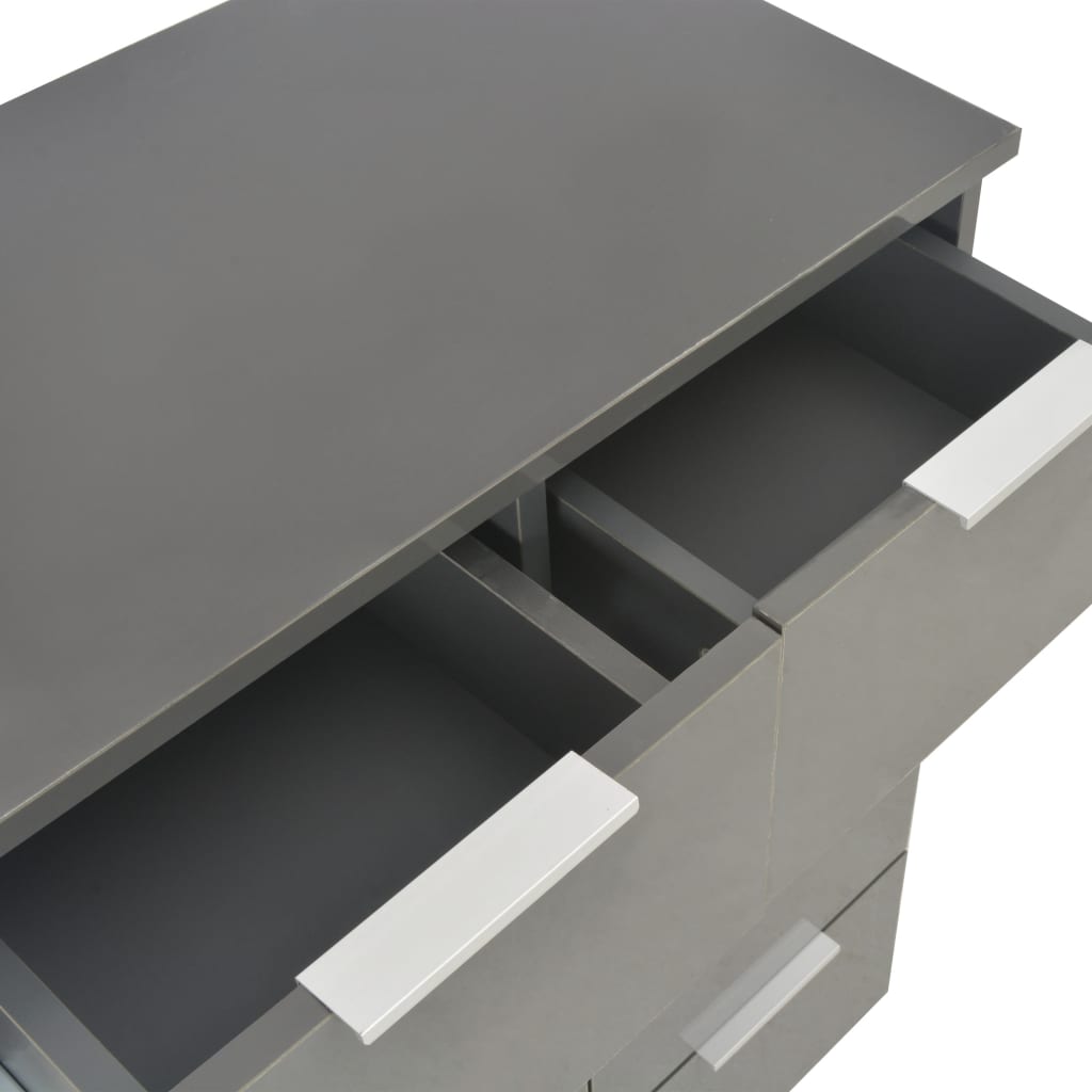 vidaXL Sideboard Hochglanz-Grau 60x35x80 cm Holzwerkstoff