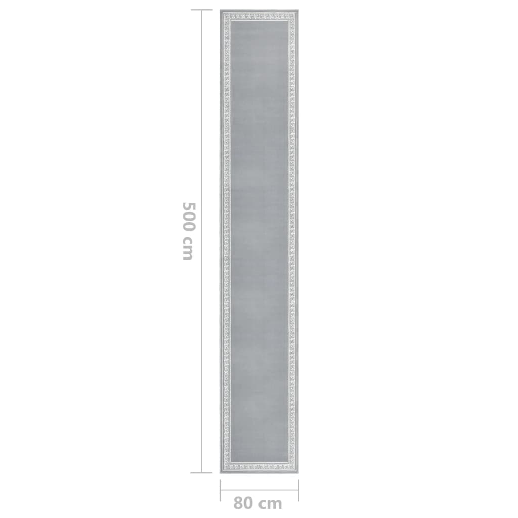 vidaXL Teppichläufer BCF Grau mit Motiv 80x500 cm