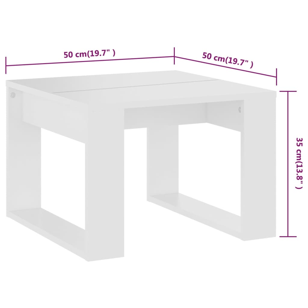 vidaXL Beistelltisch Weiß 50x50x35 cm Holzwerkstoff