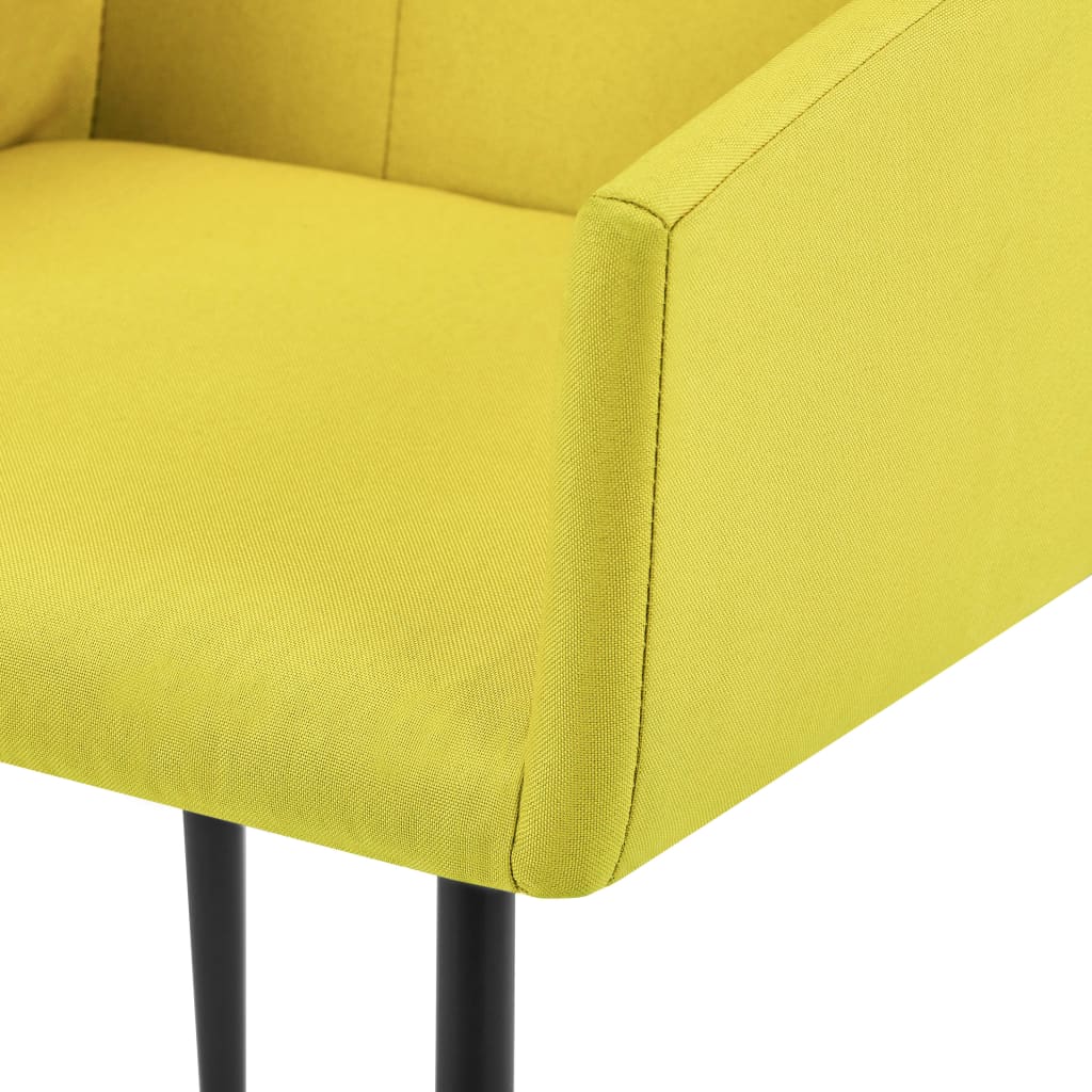 vidaXL Esszimmerstühle mit Armlehnen 2 Stk. Gelb Stoff