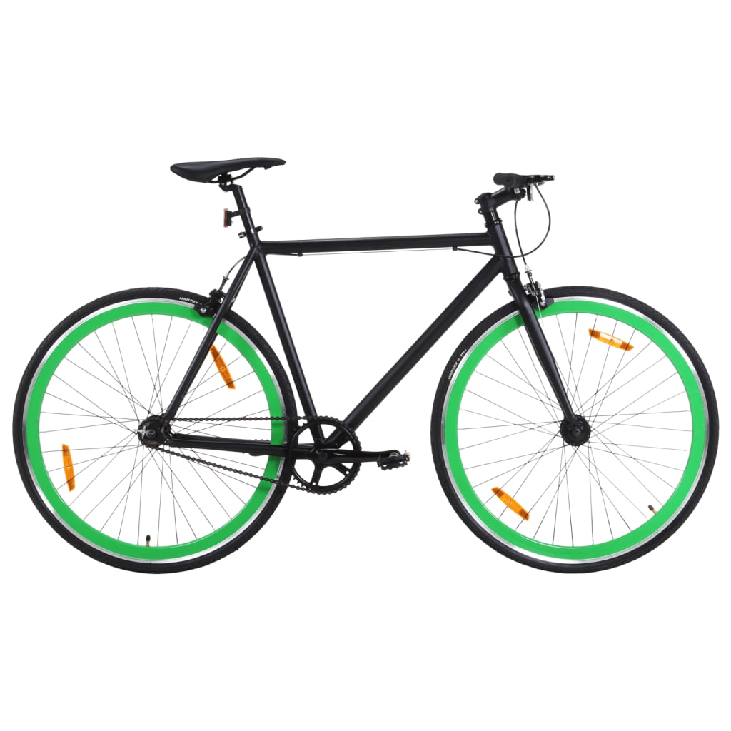 vidaXL Fahrrad mit Festem Gang Schwarz und Grün 700c 55 cm