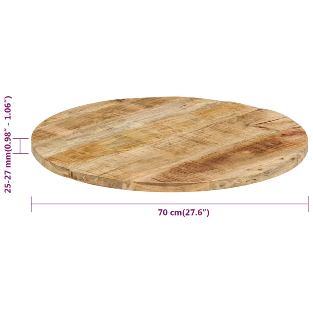 vidaXL Tischplatte 25-27 mm 70 cm Massivholz Mango
