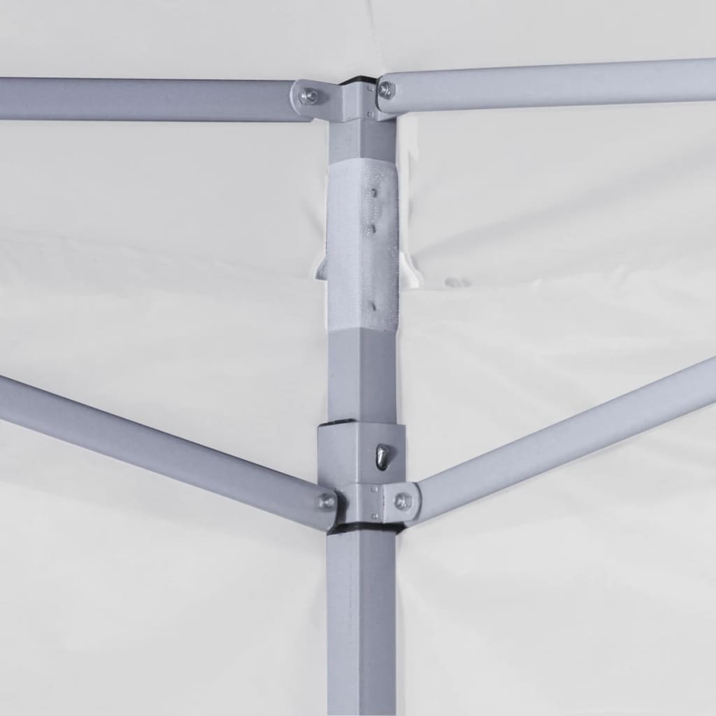 vidaXL Profi-Partyzelt Faltbar mit 4 Seitenwänden 3×3m Stahl Weiß