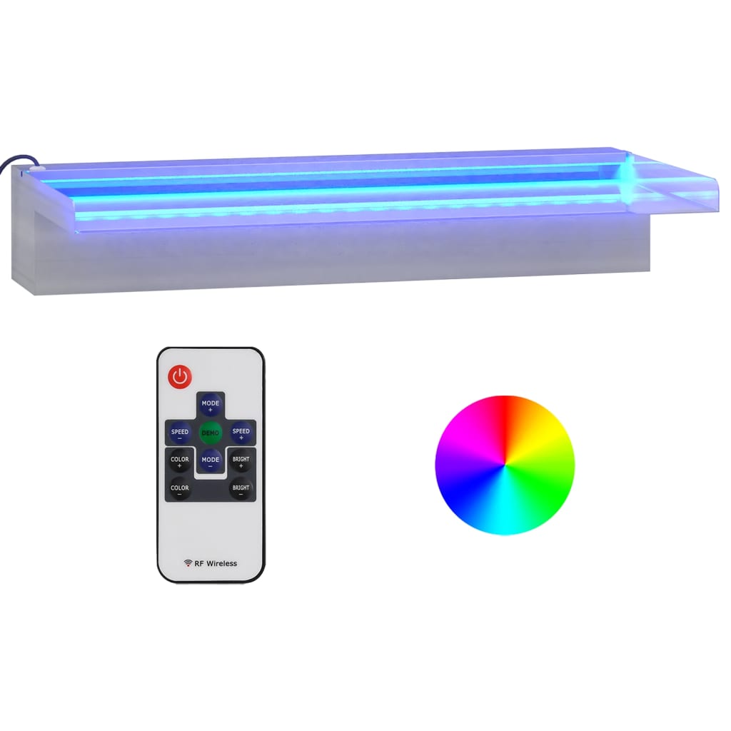 vidaXL Wasserfall-Element mit RGB LEDs Edelstahl 45 cm