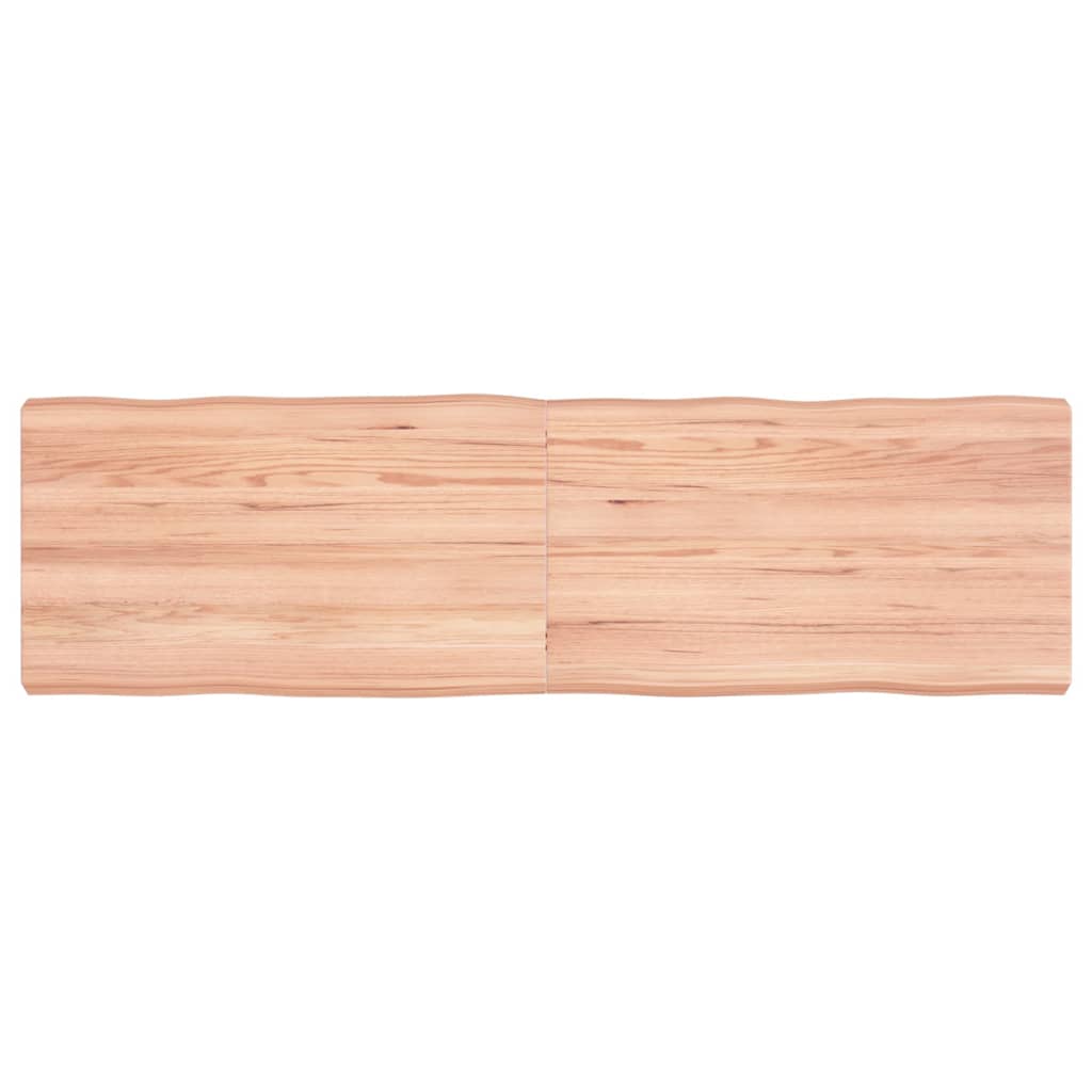 vidaXL Tischplatte 140x40x6 cm Massivholz Eiche Behandelt Baumkante