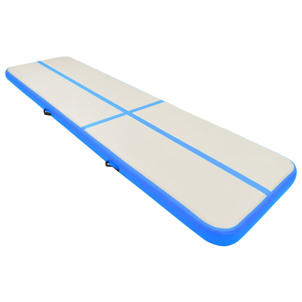 vidaXL Aufblasbare Gymnastikmatte mit Pumpe 800x100x20 cm PVC Blau