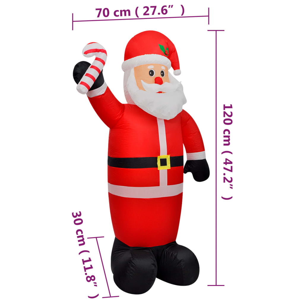 vidaXL Aufblasbarer Weihnachtsmann mit LEDs 120 cm