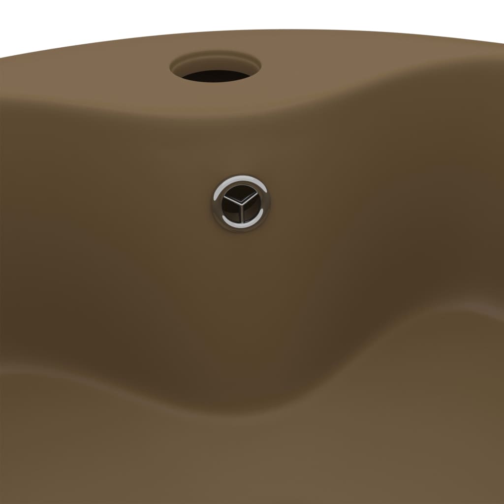vidaXL Luxus-Waschbecken mit Überlauf Matt Creme 36x13 cm Keramik