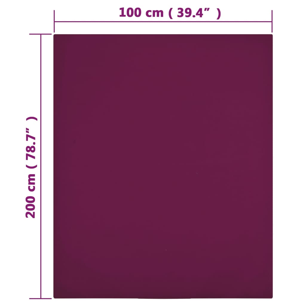 vidaXL Spannbettlaken Jersey Bordeauxrot 100x200 cm Baumwolle
