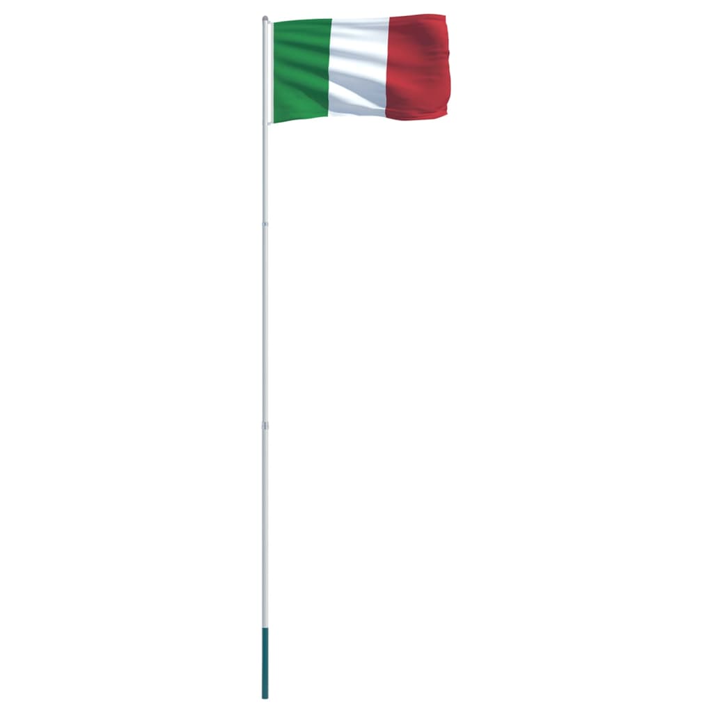 vidaXL Flagge Italiens und Mast Aluminium 4 m