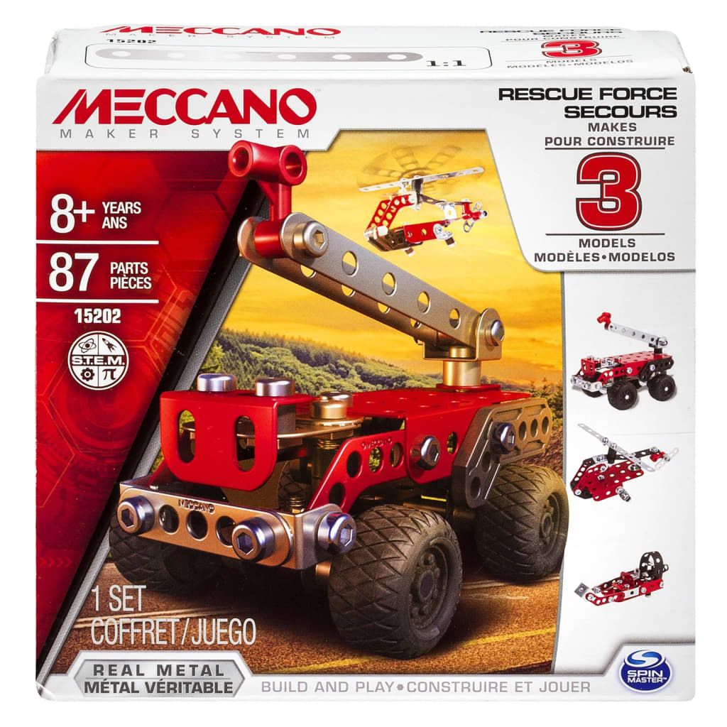 Meccano 3-in-1 Spielzeugauto Modell-Set Rescue Squad