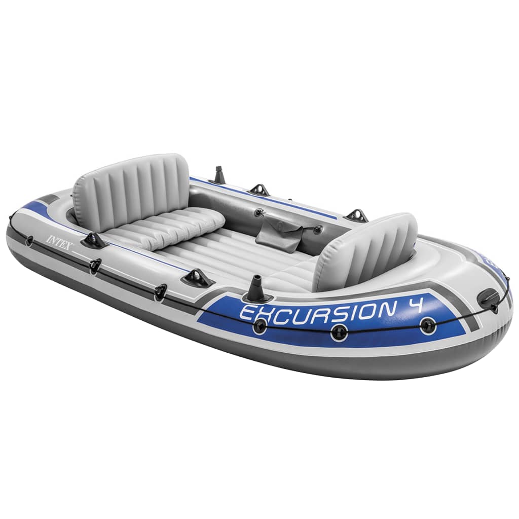Intex Schlauchboot-Set Excursion 4 mit Trolling-Motor und Halterung