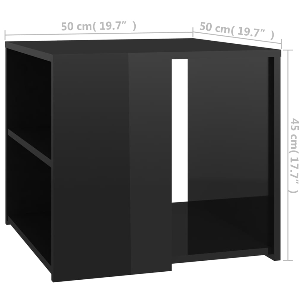 vidaXL Beistelltisch Hochglanz-Schwarz 50x50x45 cm Holzwerkstoff