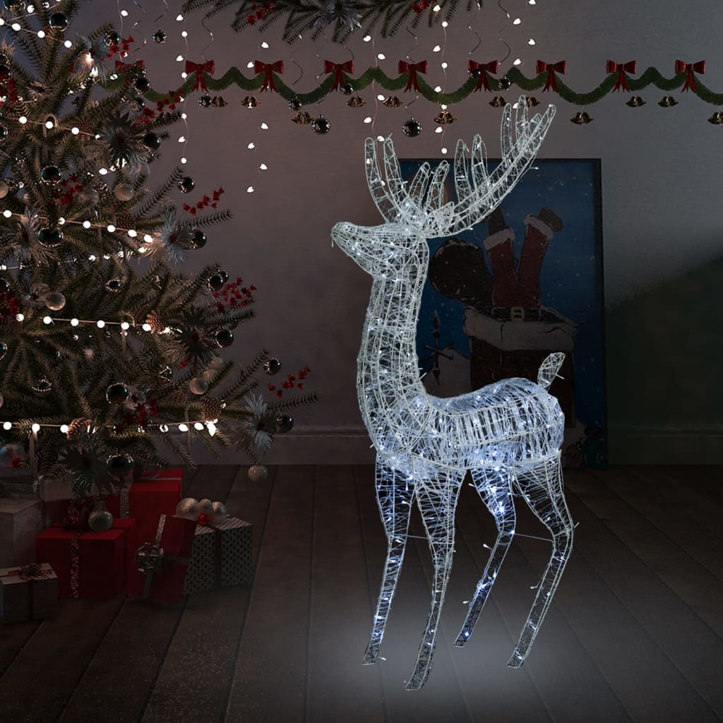 vidaXL LED-Rentier XXL Acryl Weihnachtsdeko 250 LED 180 cm Kaltweiß