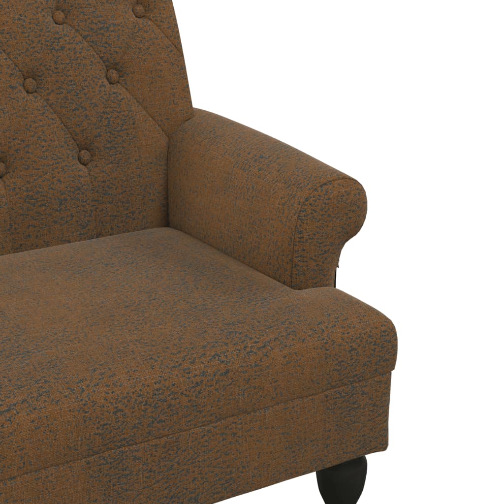 vidaXL Sitzbank mit Rückenlehne Braun 120x62x75,5 cm Wildleder-Optik