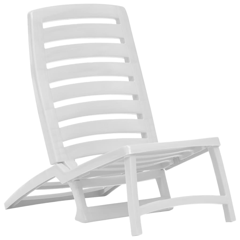 vidaXL Kinder-Strandstühle Klappbar 4 Stk. Weiß Kunststoff