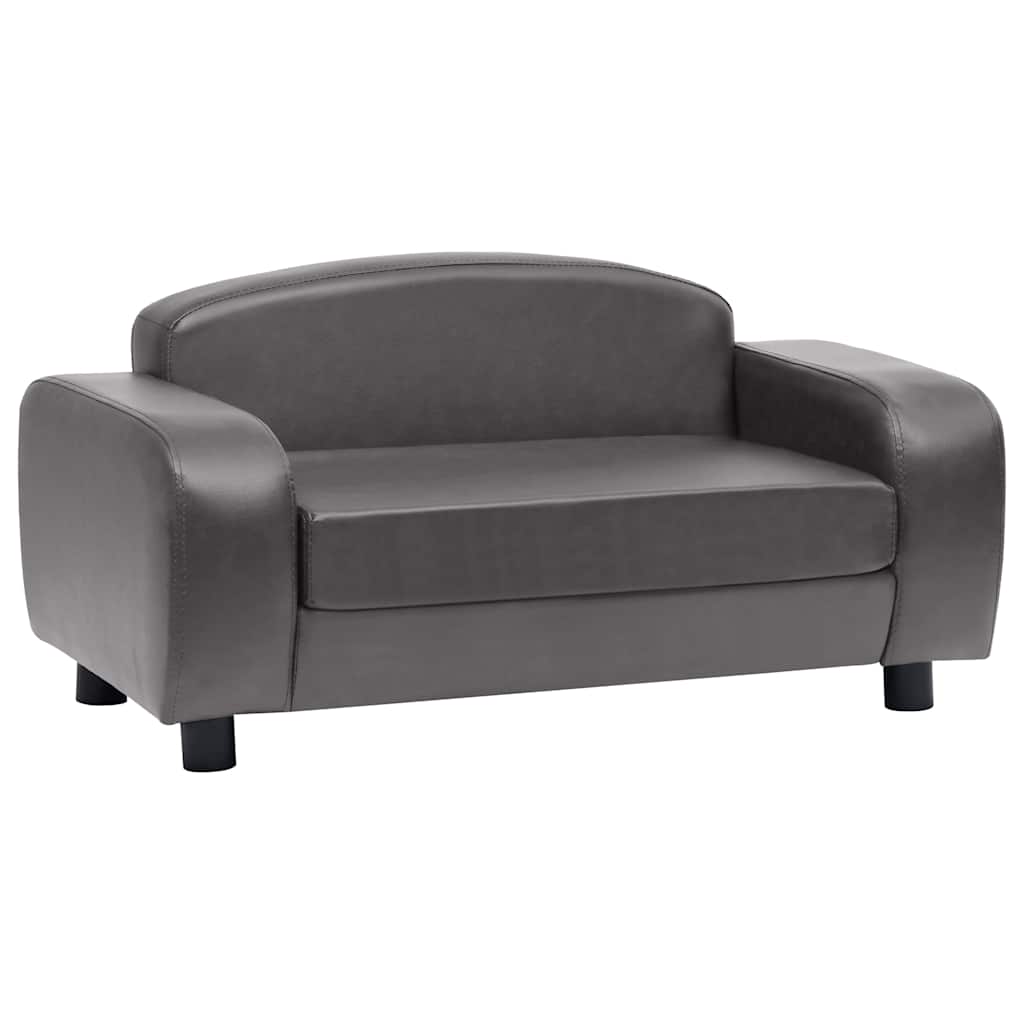 Hundesofa Grau 80x50x40 Cm Kunstleder Produktbild-Vorschau 2