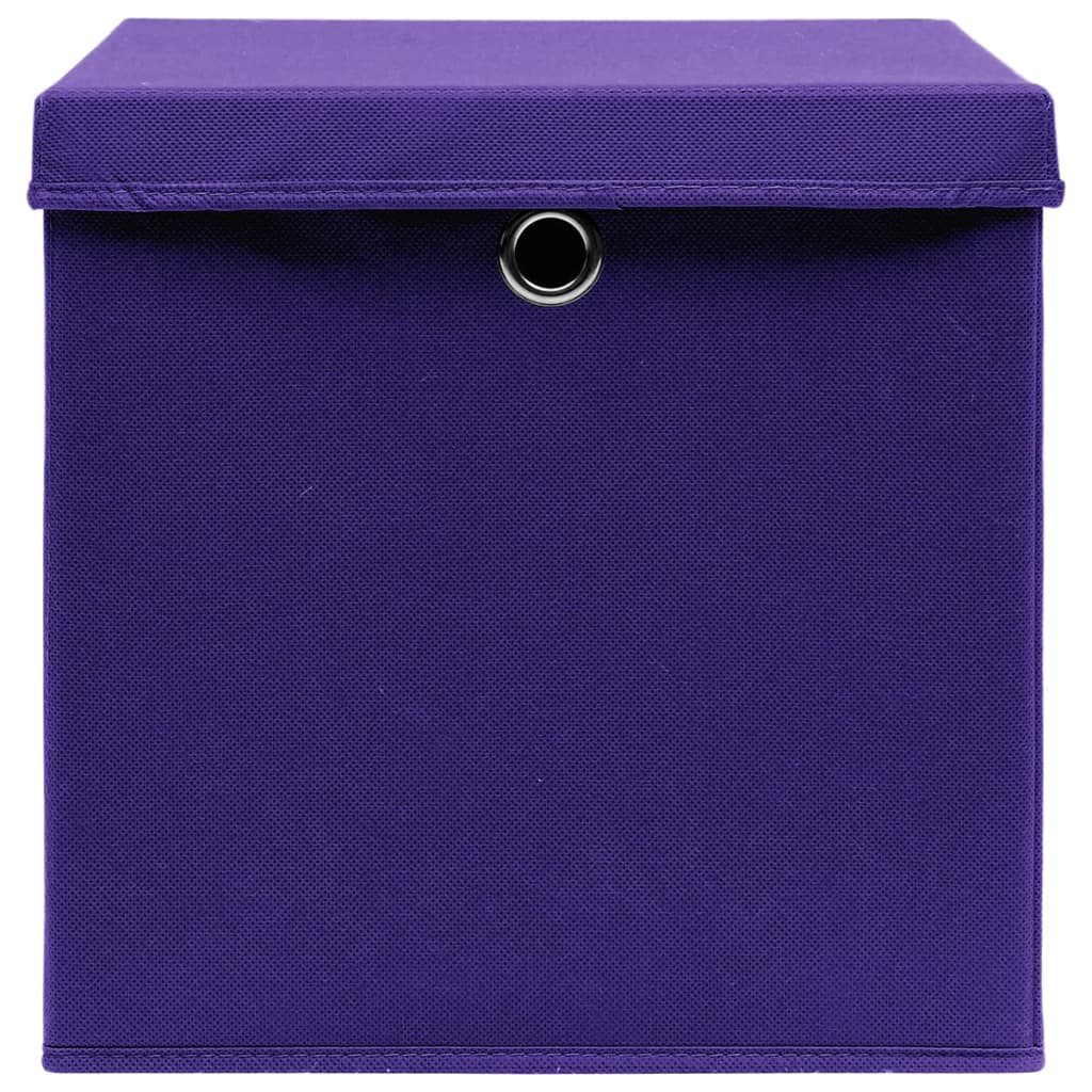 vidaXL Aufbewahrungsboxen mit Deckeln 10 Stk. 28x28x28 cm Lila