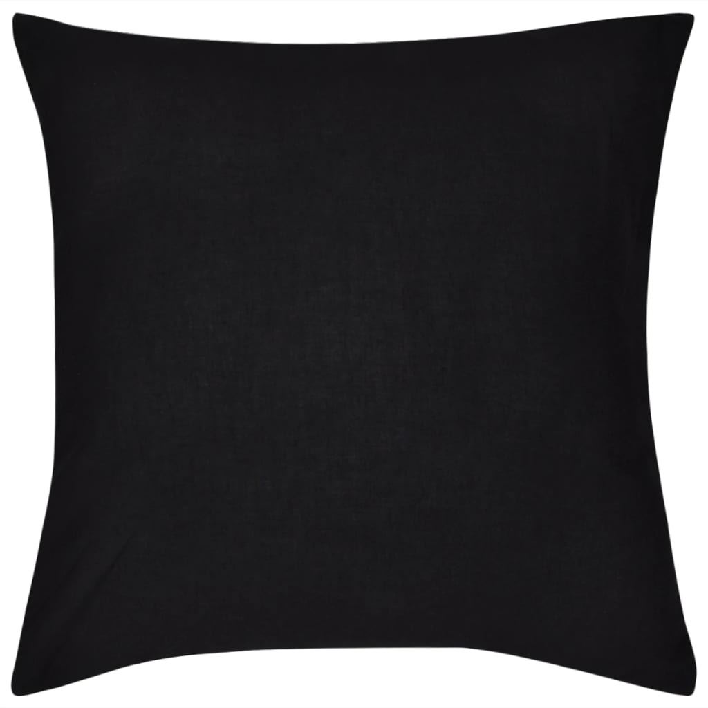 4 schwarze Kissenbezüge Baumwolle 50 x 50 cm