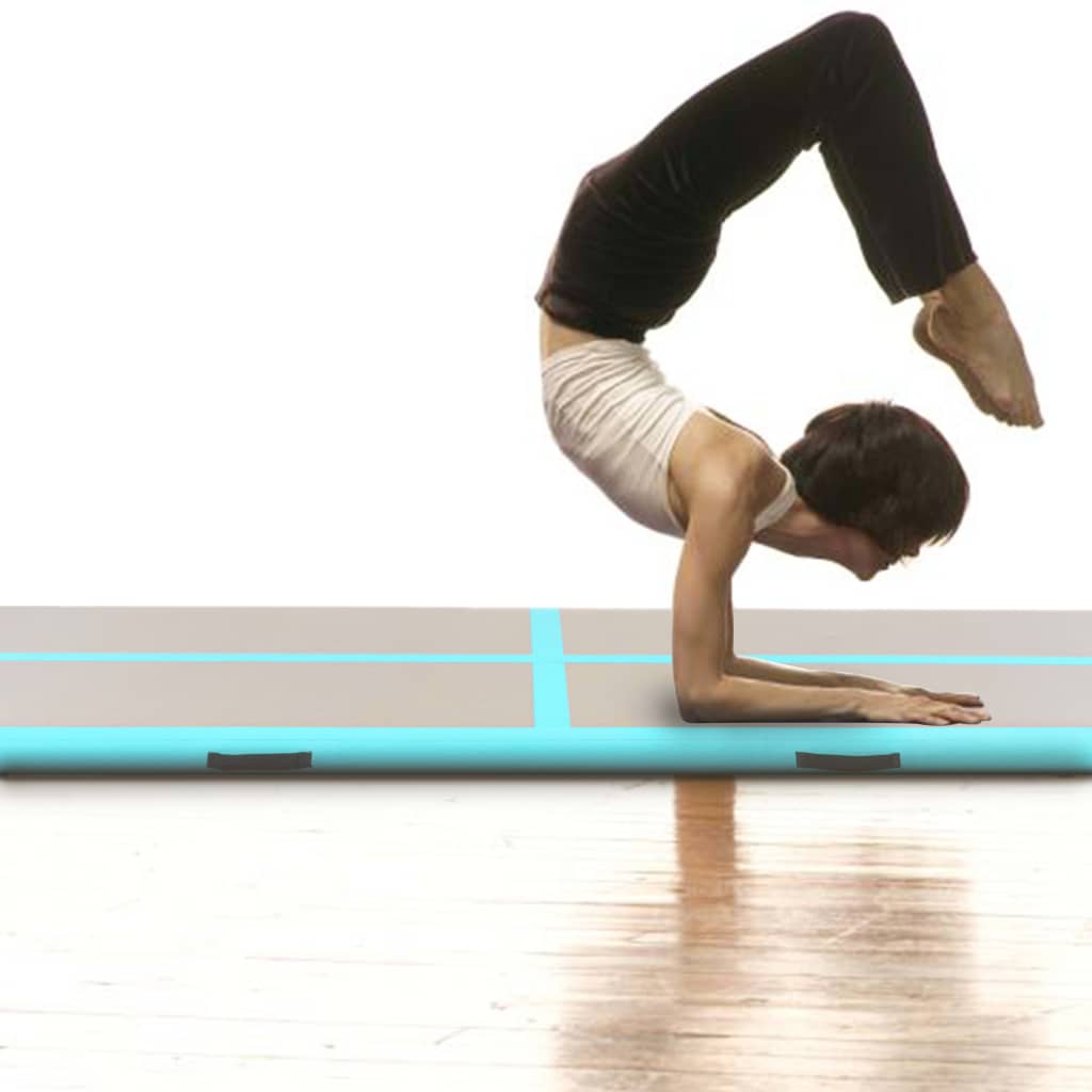 vidaXL Aufblasbare Gymnastikmatte mit Pumpe 400x100x10 cm PVC Grün