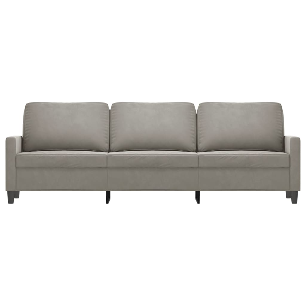 vidaXL 3-Sitzer-Sofa Hellgrau 210 cm Samt