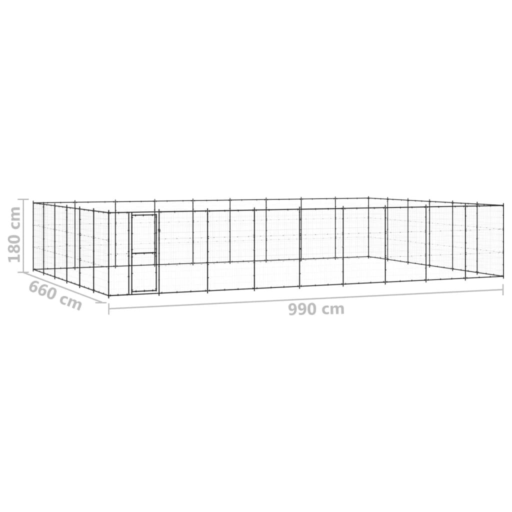 vidaXL Outdoor-Hundezwinger Stahl 65,34 m²