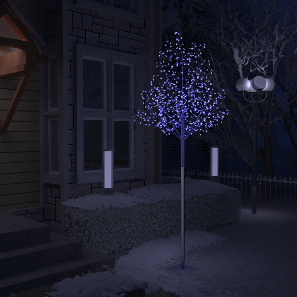 vidaXL Weihnachtsbaum 600 LEDs Blaues Licht Kirschblüten 300 cm