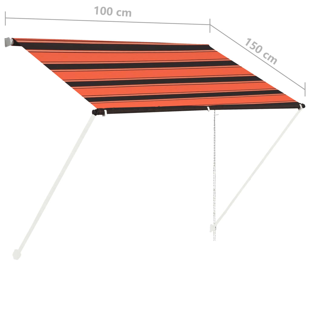 vidaXL Einziehbare Markise 100×150 cm Orange und Braun