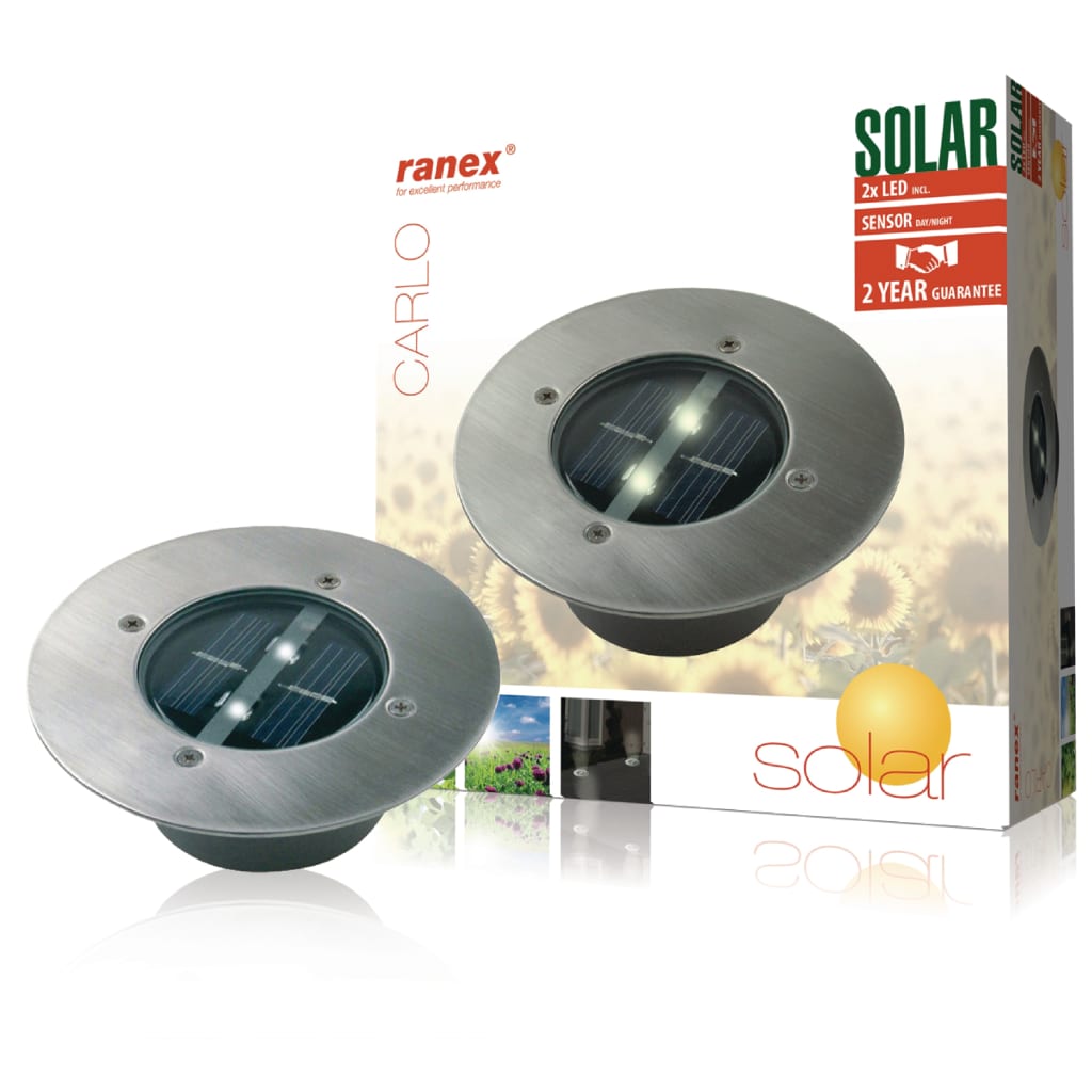Ranex Solar Bodenstrahler Rund 0,12 W Silber 5000.197
