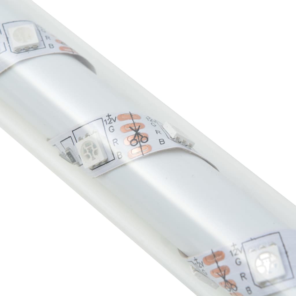 vidaXL Gabionenwand mit Glassteinen und LED-Lampe 100x30x100 cm