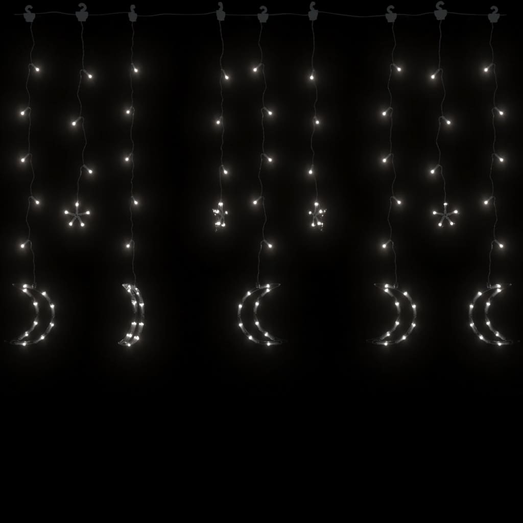 vidaXL Lichterketten Stern und Mond Fernbedienung 138 LEDs Kaltweiß