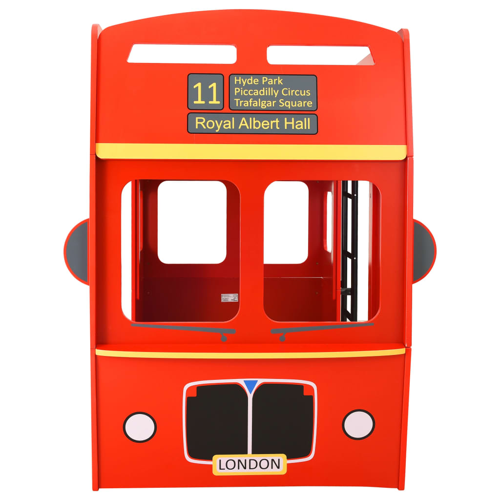 vidaXL Etagenbett Londoner Bus Rot MDF 90x200 cm