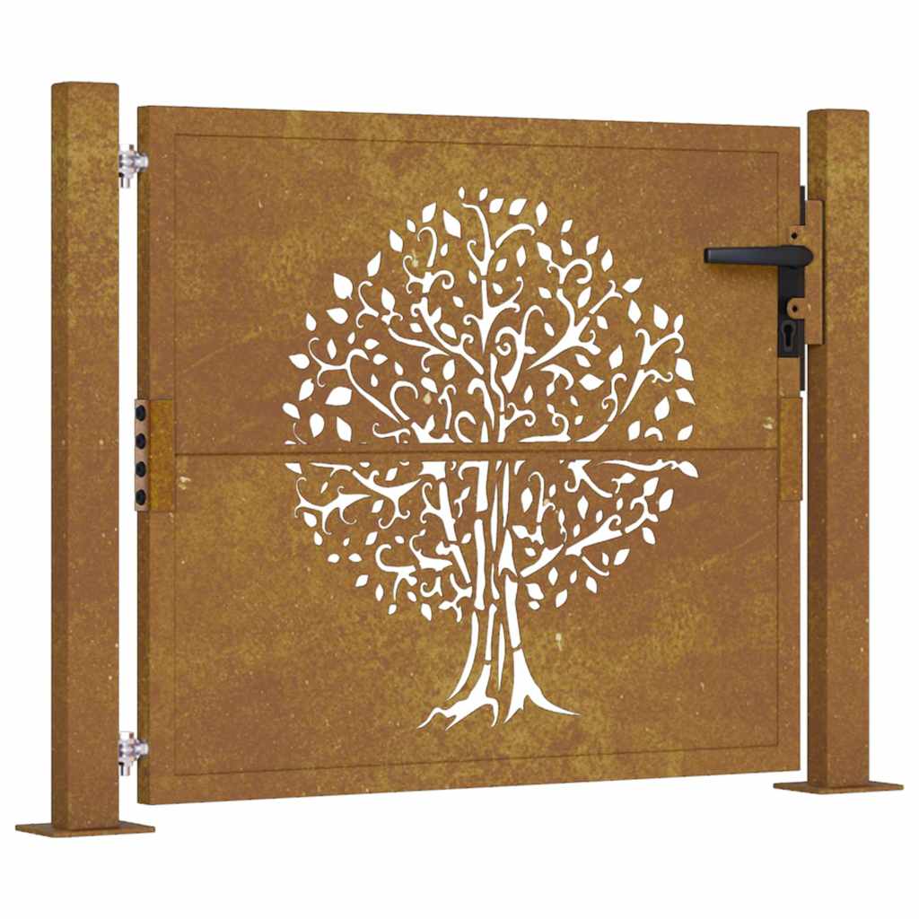 Gartentor Cortenstahl 105x180 Cm - Baum-Design Wetterfest